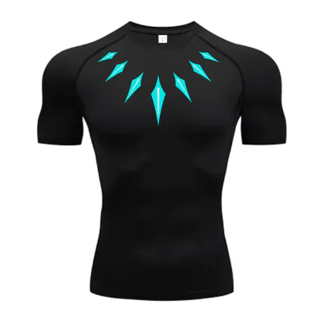 Anime Men's Compression Shirt Fitness Sport Running Tight Gym TShirts Athletic Workout Quick Dry Tops Tee Summer